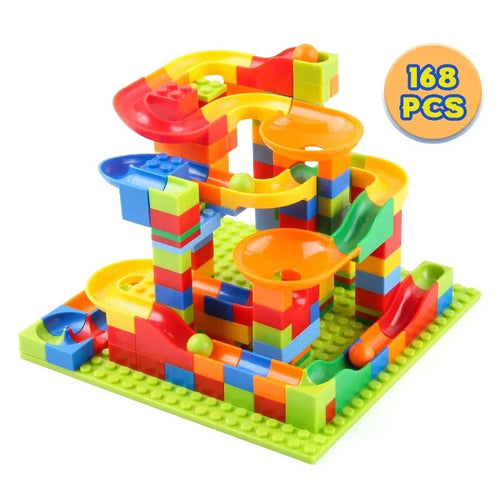 Children's DIY Creative Building Blocks Marble Race Labyrinth Ball Game
