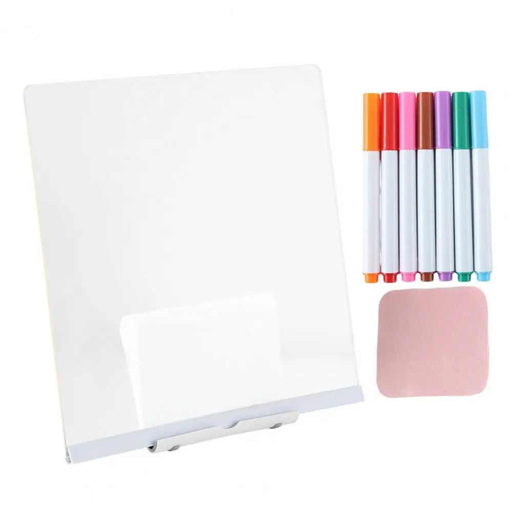LED Acrylic Dry-Erase Board with 7 Pens Stand Reusable (Kids and Adults)  Writing Board