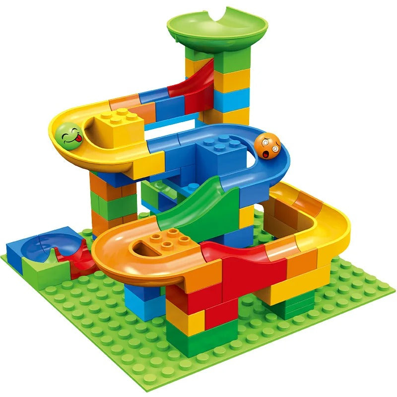 Children's DIY Creative Building Blocks Marble Race Labyrinth Ball Game