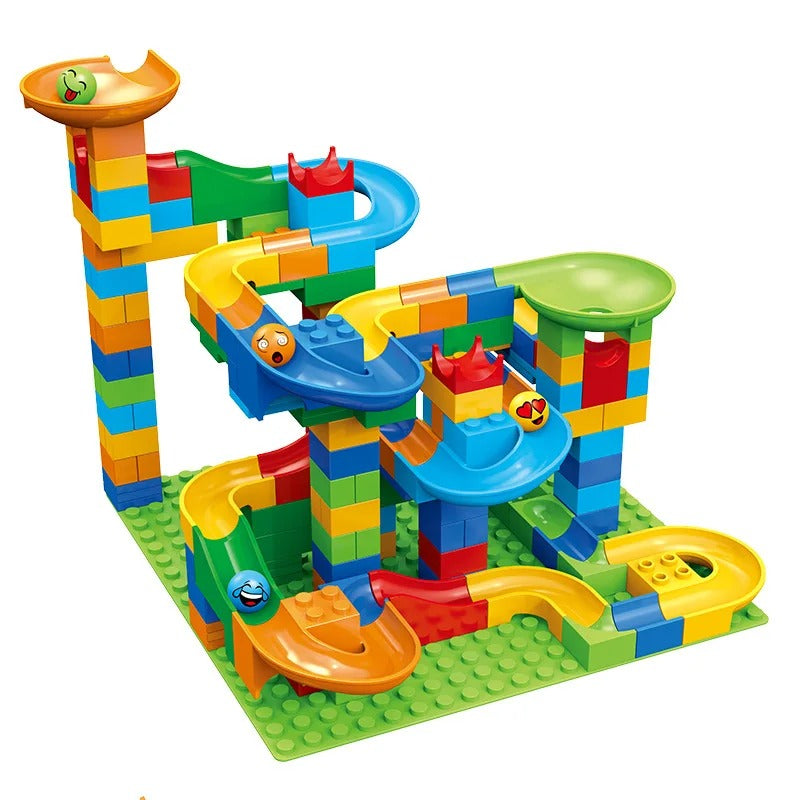 Children's DIY Creative Building Blocks Marble Race Labyrinth Ball Game